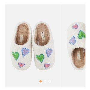Brand new roller rabbit fuzzy heart slippers.